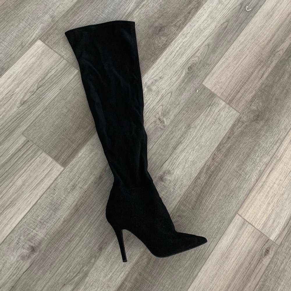 ALDO black suede thigh high boot size 8 - like new